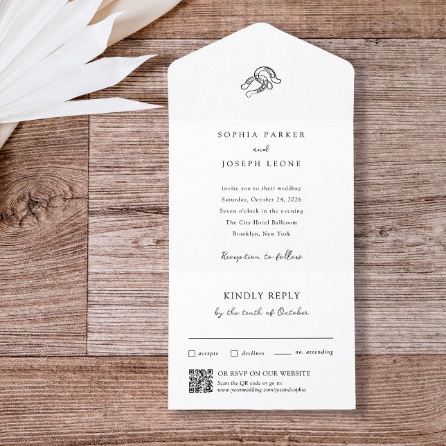 Ferradura minimalista | Código QR de Casamento (Criador carregado)