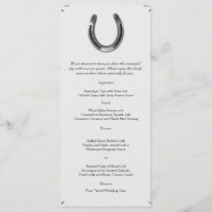 Ferradura Prateada no Menu Casamento Branco