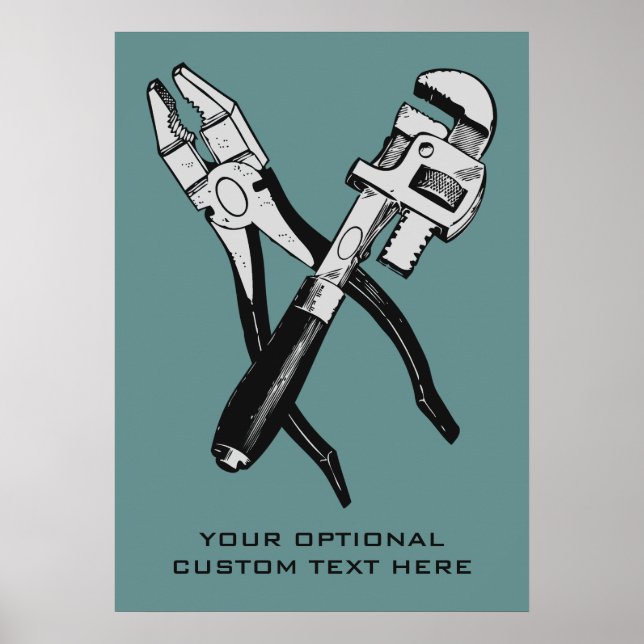 FERRAMENTAS cor personalizada e poster de texto (Frente)