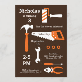 Ferramentas de Construção Convite de Aniversário