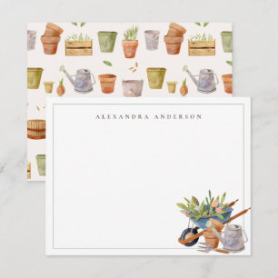 Ferramentas de jardinagem Cartão de Nota de Papel