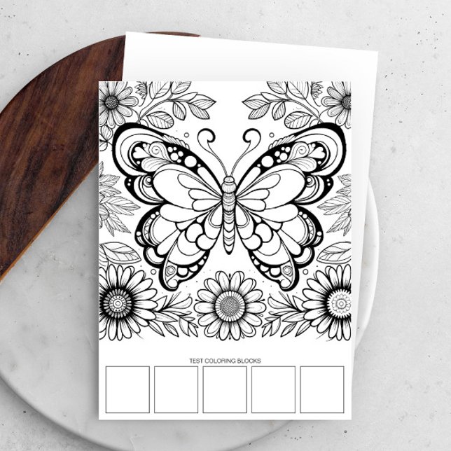 Ferramentas de reaxamento de Cartões de Coloração  (Coloring pages for girls unique butterfly line art and flowers card stock by Victoria Grigaliunas)