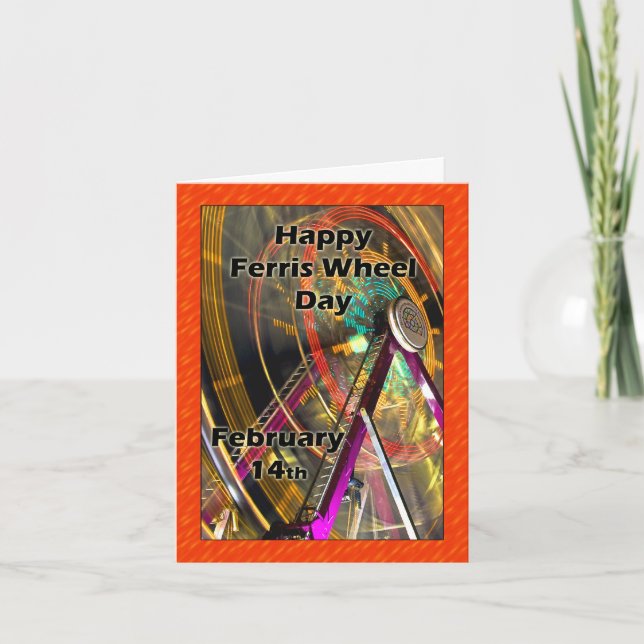 Ferris roda dia nota cartão o 14 de fevereiro (Frente)