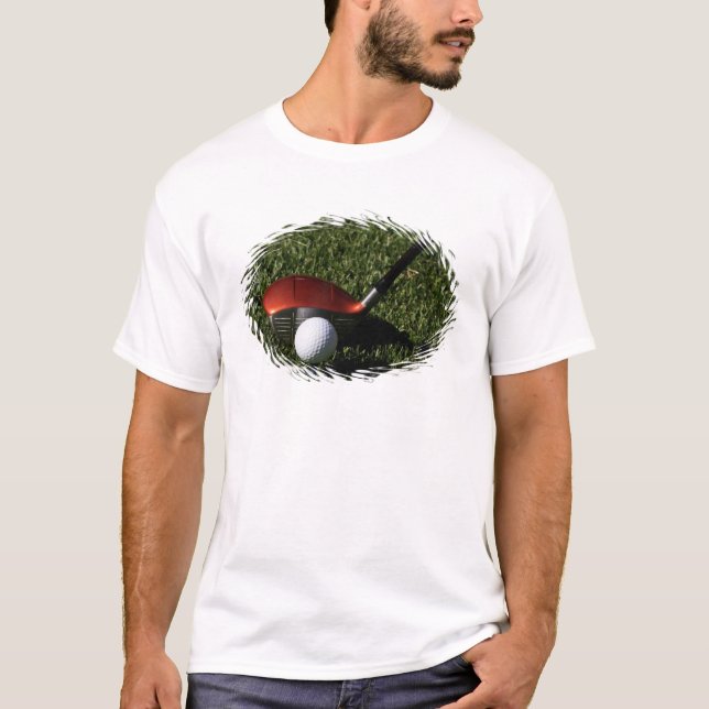 Ferro do golfe e t-shirt dos homens da bola (Frente)