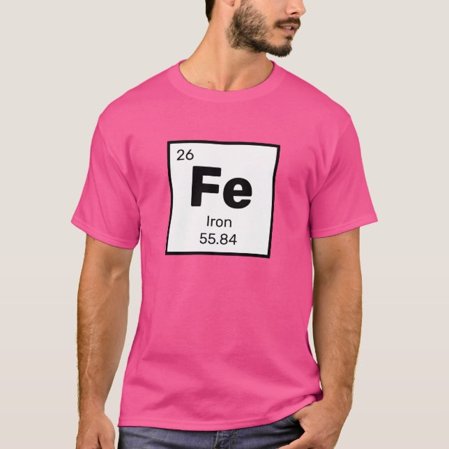 Ferro / Mesa periódica - T-Shirt do Elemento Fe (Frente)