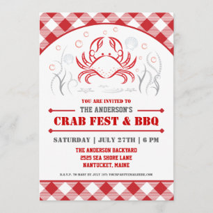 Fervura do caranguejo do verão & convite de festa