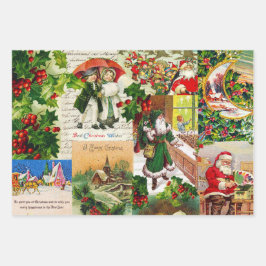 Fesage Vintage Papais noeis vitorianos Colagem de 