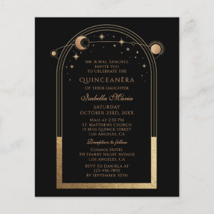 Festa Celestial de Quinze Anos Black Gold