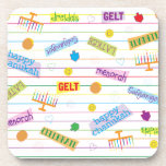 Festa Chanukah Porta copos Hanukkah<br><div class="desc">"Festa de Chanucá" Portas copos para parar e comprar. Muito apreciado. Feliz Chanukah/Hanukkah! Estilo: Duro portas copos plásticas com cortiça traseira - conjunto de 6 Decorre sua casa com portas copos personalizadas! Feitas com plástico de alto brilho e um suporte de cortiça não derrapante, essas portas copos exibem suas fotos...</div>