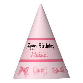 Festa Chapéu de Aniversário Feliz Rosa Personalizável