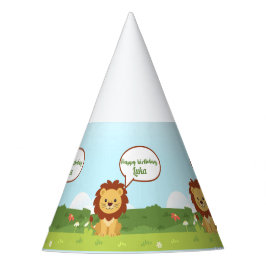 Festa Chapéu de Aniversário Personalizado de Leão para C