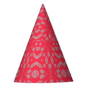 Festa Chapéu de Partido Bonito com Padrão Rosa Quente