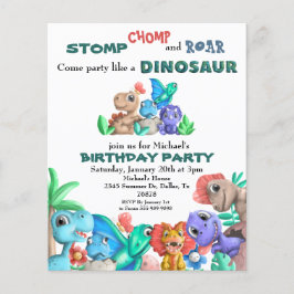 Festa como Dinossauro Bebê de Aquarela de Aniversá