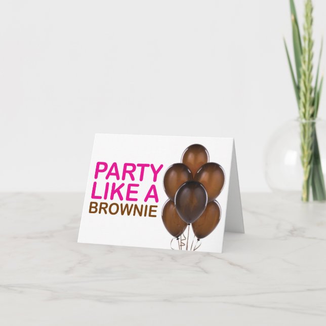 Festa Como Um Cartão De Aniversário De Brownie (Ro (Frente)