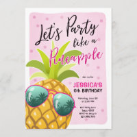 Festa como um convite de aniversário de abacaxi Tr