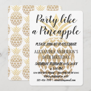 Festa Como Um Convite De Aniversário De Pineapple