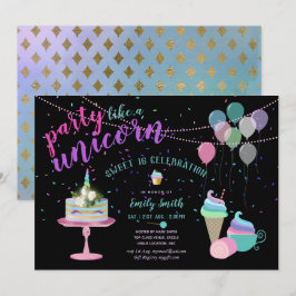 Festa como um UNICORn Divertido Convite Qualquer O