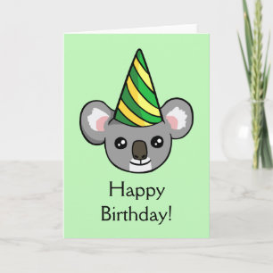 Festa Cute Koala Que Desenha Um Feliz Cartão De An