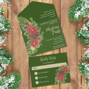 Festa da Companhia de Poinsettias de Natal Verde