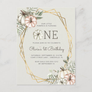 Festa de 1º Aniversário da Abóbora Cartão Postal V