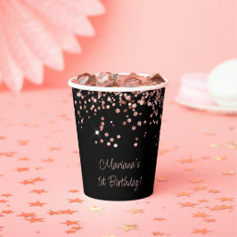 Festa de 1º Aniversário Rose Gold Black