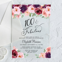 Festa de 100 Anos de Nascimento Elegante com Aquar