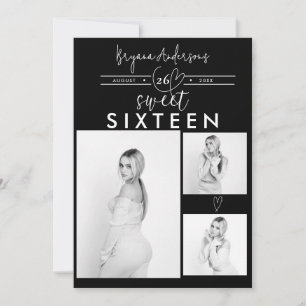 Festa de 16 Anos Sweet com Corações Modernos em Fo