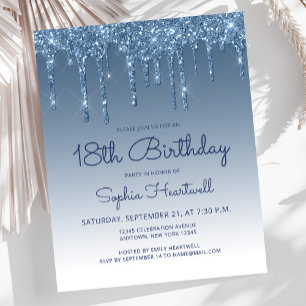 Festa de 18 Anos com Brilho Orçamentário Azul Gote
