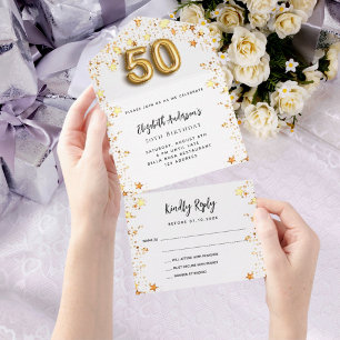 festa de 50 anos de estrelas brancas de ouro RSVP