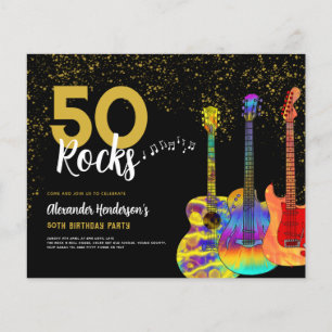 Festa de 50 Anos de Idade 50 Pedras Guitarra Brilh