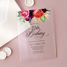 Festa de 70 Anos Boho Rústico Floral Aquarela