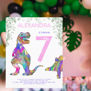 Festa de 7 Anos do Dinossauro Rosa Econômica
