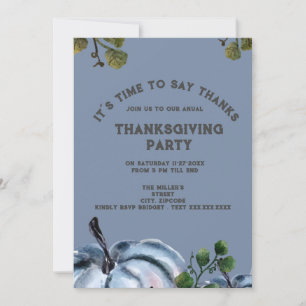 festa de ação de graças de abóbora de cor azul poe