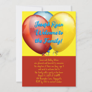 Festa de Adoção de Balões Convite para o Novo Filh