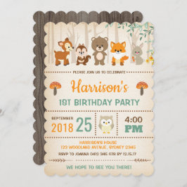 Festa de Animais de Floresta de Convite de Anivers