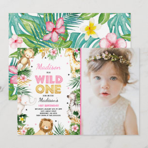 Festa de Animais Safari de Convite para Aniversár