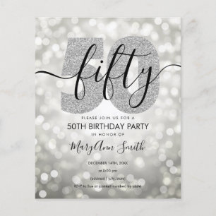 Festa de aniversário 50ª de Prata Moderna Elegante