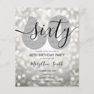 Festa de aniversário 60ª de Prata Moderna Elegante