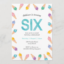 Festa de aniversário 6 | Convite para Sorvete arco