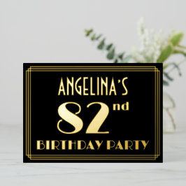 festa de aniversário 82: Art Deco Look "82", com n