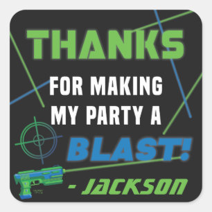 Festa de aniversário azul e verde da etiqueta lase