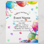 Festa de aniversário Balões Confetti Event Flyer<br><div class="desc">Festa de aniversário Balões Confetti Event Flyer</div>