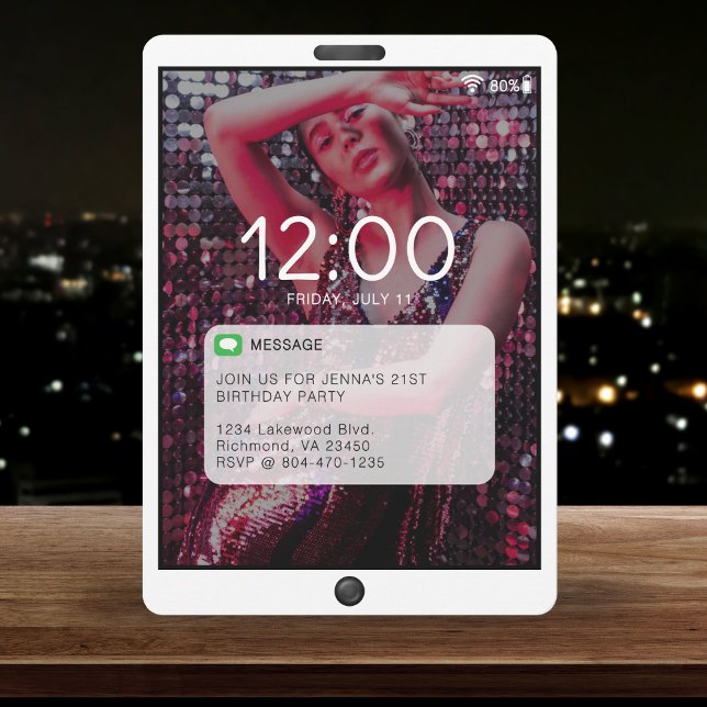 Festa de aniversário branca da tela de bloqueio do (Cell Phone Lock Screen Birthday Party White
)