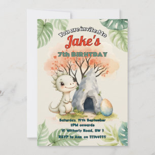 Festa de aniversário com convite de dinossauros fo