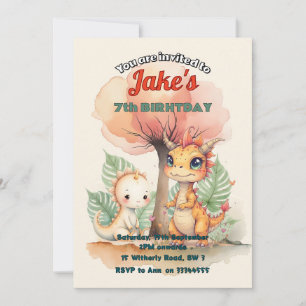 Festa de aniversário com convite de dinossauros fo