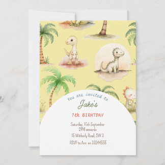 Festa de aniversário com convite de dinossauros fo