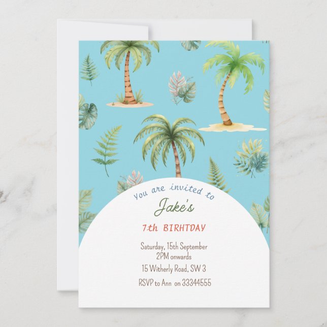 Festa de aniversário com convite de dinossauros fo (Frente)