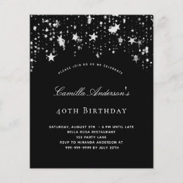 Festa de aniversário com orçamento limitado preta 
