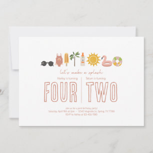 Festa de aniversário Conjunta - Convite à Verão