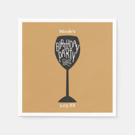 Festa de Aniversário Copo de Vinho Guardanapos de